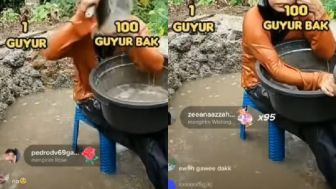 Viral Tren Emak-Emak Rela Live TikTok Sambil Berendam di Air Seharian Demi Dapat Gift, Tuai Pro Kontra