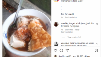 Bikin Publik Curiga, Cowok Ini Mendadak Ditinggal Tukang Bakso Pas Asyik Makan