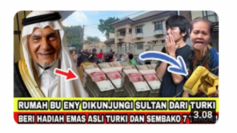 CEK FAKTA: Rumah Bu Eny dan Tiko Disambangi Sultan dari Turki, Dapat Sembako untuk 7 Tahun