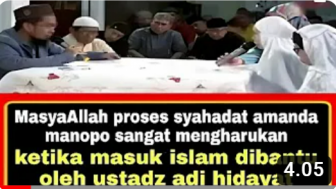 CEK FAKTA: Proses Syahadat Amanda Manopo Dibantu Ustaz Adi Hidayat