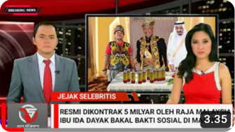 Cek Fakta: Ida Dayak Dikontrak 5 Miliar oleh Raja Malaysia, Benarkah?