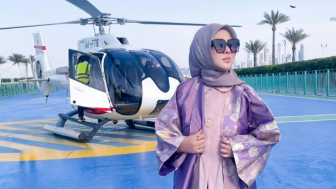 Pamer Naik Helikopter, Gaya Busana Syahrini Bikin Salfok: Gak Ribet?