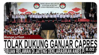 CEK FAKTA: PDIP Panik, Ribuan Relawan Ganjar di Jateng Balik Arah Dukung Anies di 2024, Benarkah?