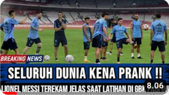 Cek Fakta: Kejutkan Indonesia, Lionel Messi Terekam Jelas saat Latihan di GBK Pagi Ini