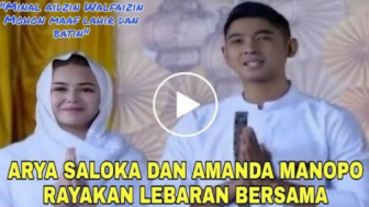 CEK FAKTA: Kompak Pakai Baju Muslim, Amanda Manopo Rayakan Lebaran Bareng Arya Saloka