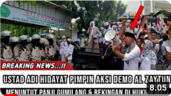 CEK FAKTA: Ustaz Adi Hidayat Pimpin Demo Al Zaytun, Tuntut Panji Gumilang Dihukum Mati