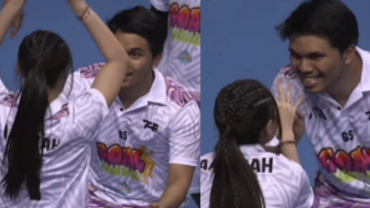 Seolah Ingin Peluk, Aaliyah Massaid Ladeni Selebrasi Thariq Halilitar di Pertandingan Futsal