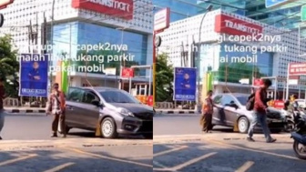 Viral Tukang Parkir Berangkat Kerja Naik Mobil Brio, Warganet: Rp 2.000 Kita Bikin Dia Kaya