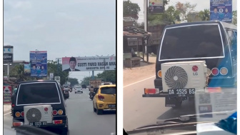 Cuaca Panas, Orang Ini Pilih Pasang AC Split di Mobil Biar Adem