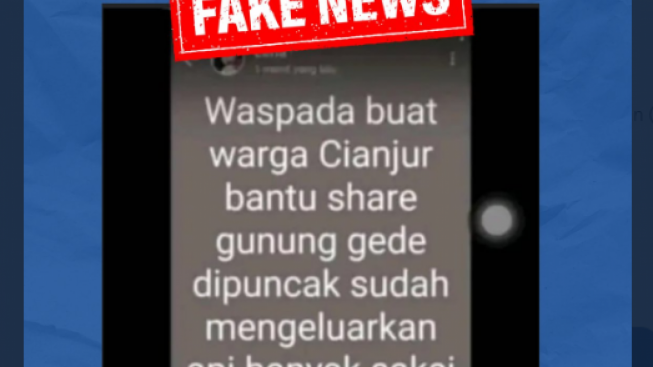 CEK FAKTA: Gunung Gede Erupsi Pasca Gempa Cianjur, Benarkah?