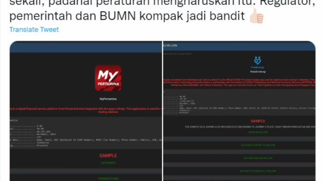 Pemerintah Dinilai Diam Saat Data MyPertamina hingga Peduli Lindungi Bocor, Publik: Padahal UU Baru Disahkan