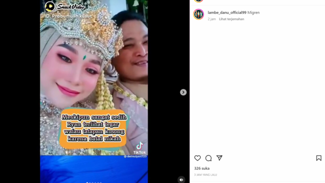 'Sama-sama Pansos' Netizen Sebut Pengantin Palsu Sepupu Ryan Dono Lebih Cantik