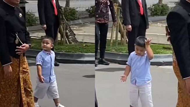 'Aduh Lambat Kali Jalan Kalian' Momen Nahyan Garuk-Garuk Kepala Pimpin Iring-iringan Keluarga Kaesang