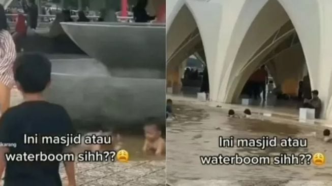 Baru 3 Hari Diresmikan, Kolam di Masjid Al Jabbar Dipakai Berenang Bocil: Ini Masjid atau Waterboom?