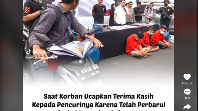 'Makasih Buat Malingnya' Korban Pencurian Motor Full Senyum Lihat Kendaraannya Diperbaiki Pelaku