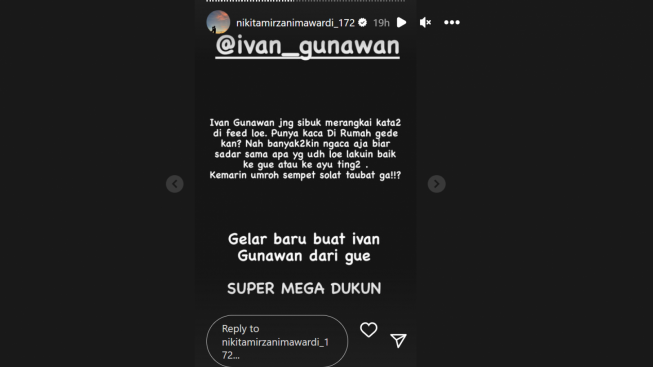 Kelewat Geram dengan Tanggapannya, Nikita Mirzani Beri Ivan Gunawan Gelar Baru: Super Mega Dukun