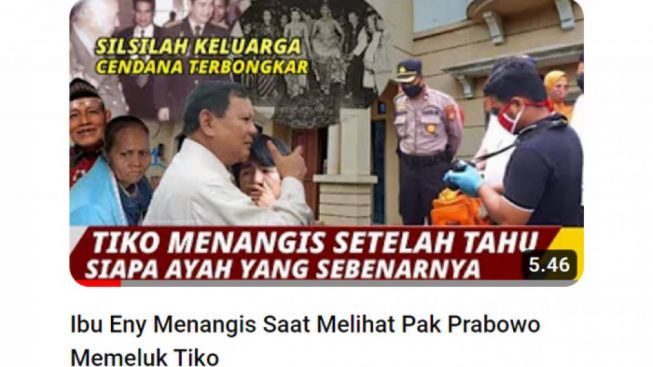 CEK FAKTA: Benarkah Prabowo Subianto Peluk Tiko yang Ternyata Kerabat Keluarga Soeharto?