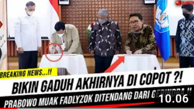 CEK FAKTA: Fadly Zon Dipecat Gerindra, Benarkah?