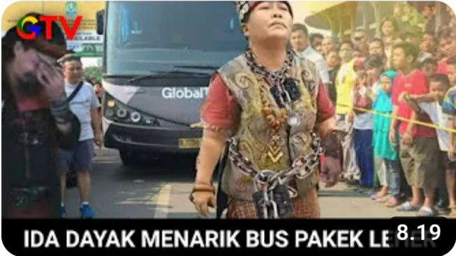 Cek Fakta: Master Limbad Melongo, Ida Dayak Menarik Bus Besar Pakai Leher, Benarkah?