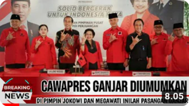 Cek Fakta: Dipimpin Jokowi dan Megawati, Cawapres Ganjar Diumumkan