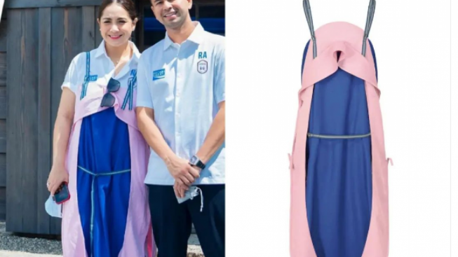 Nagita Slavina Pakai Dress Unik dari Issey Miyake, Netizen Malah Ngira Papan Setrika