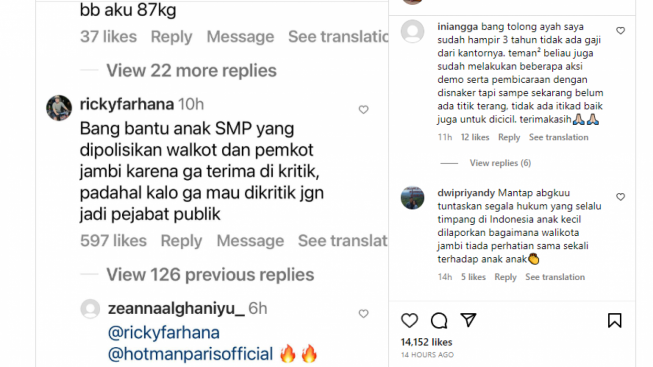 Pelajar SMP Dipolisikan Walkot Jambi, Netizen Ramai-ramai Minta Hotman Paris Bantu