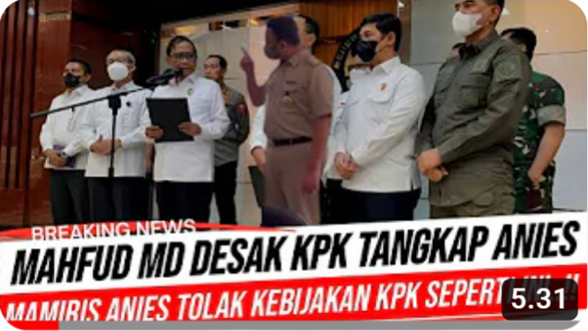 CEK FAKTA: Mahfud MD Desak KPK Tangkap Anies Baswedan