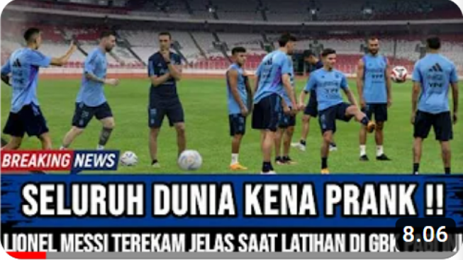 Cek Fakta: Kejutkan Indonesia, Lionel Messi Terekam Jelas saat Latihan di GBK Pagi Ini