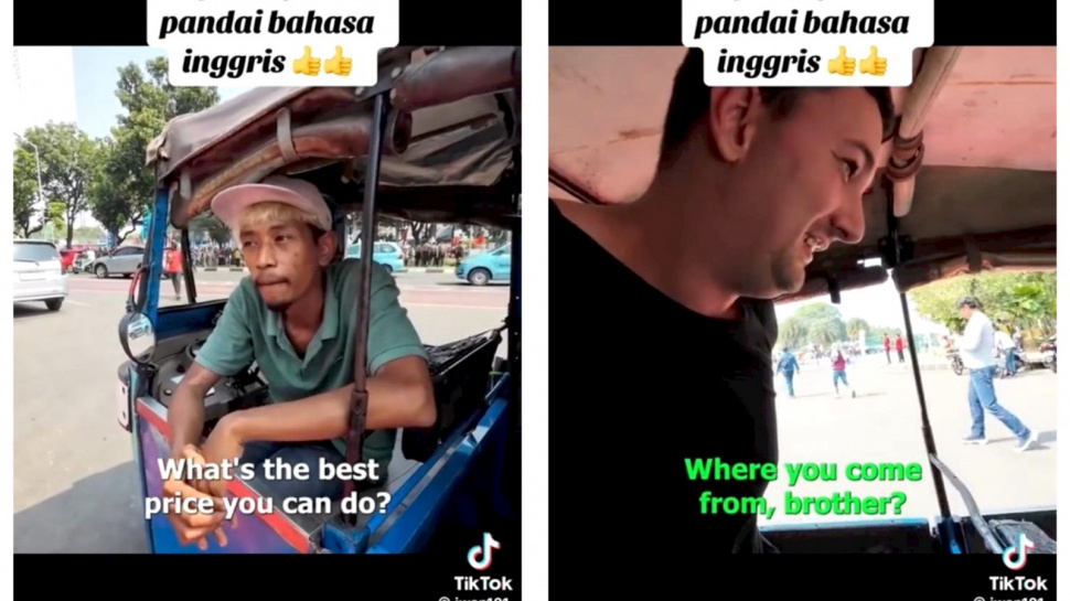 Viral Sopir Bajaj Pintar Bahasa Inggris Bawa Bule, Warganet Duga Intel Lagi  Pantau Demo