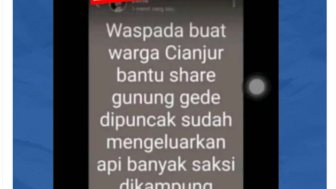 CEK FAKTA: Pasca Gempa Cianjur, Gunung Gede yang Ada di Jawa Barat Meletus Menyemburkan Api, Benarkah?