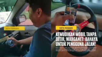 Copot Setir, Pria di Manado Nekat Kemudikan Mobil sambil Cengengesan, Banjir Kecaman: Bahayakan Orang Lain!