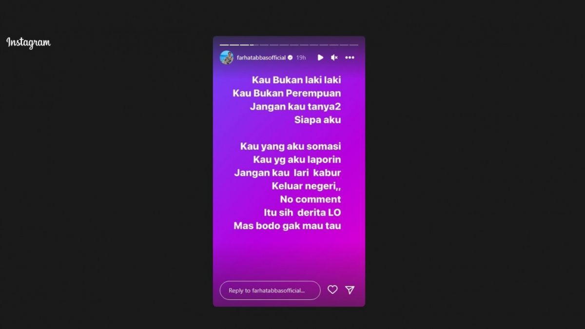Instagram Stories Farhat Abbas. [(screenshot)]