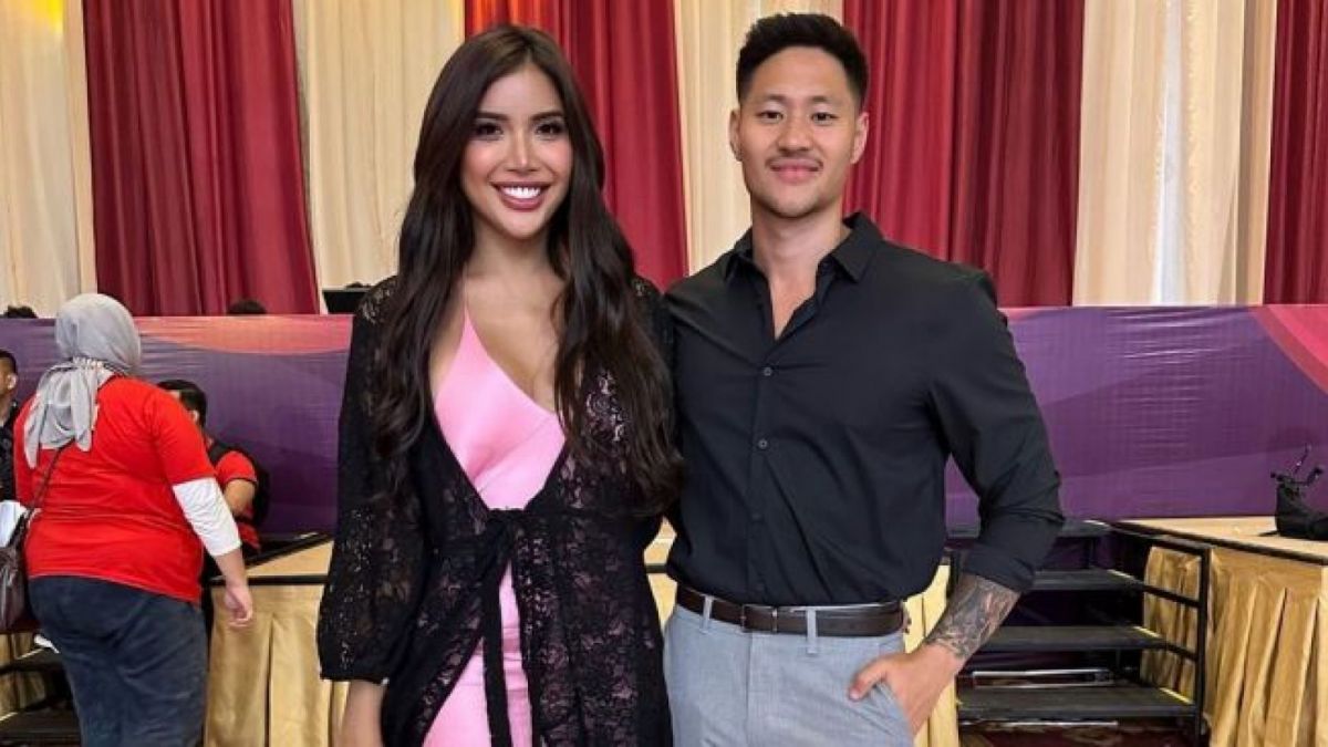 Millen Cyrus dengan lelaki yang diduga pacarnya, Lionel Lee. [[Instagram]]