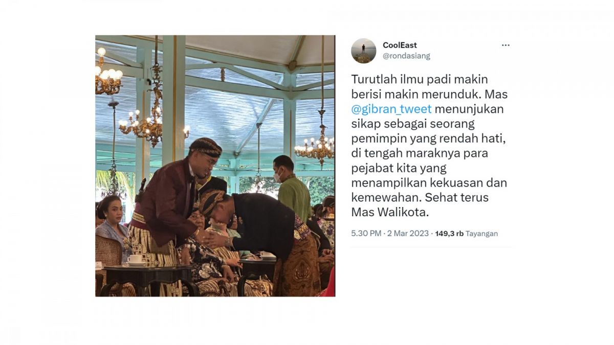 Cuitan warganet tentang Gibran. [[screenshot]]