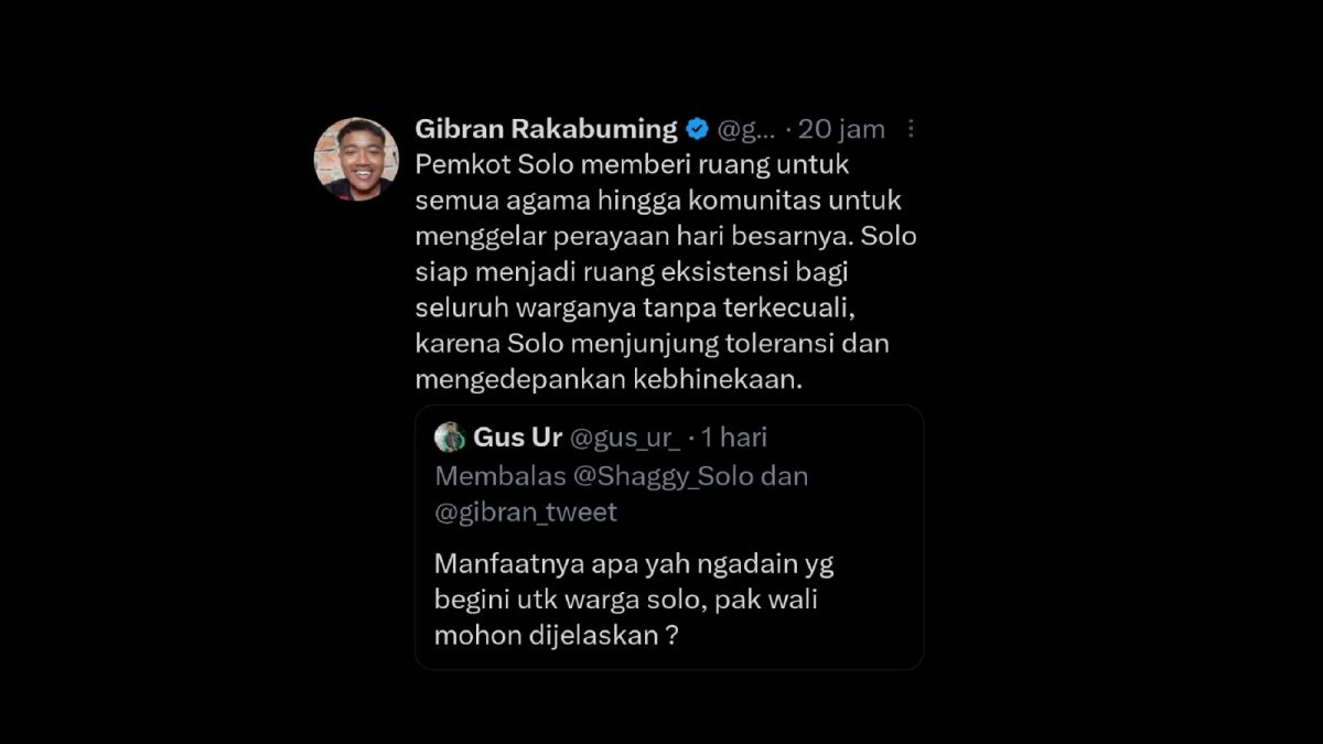 Cuitan Gibran Rakabuming. [[Screenshot]]