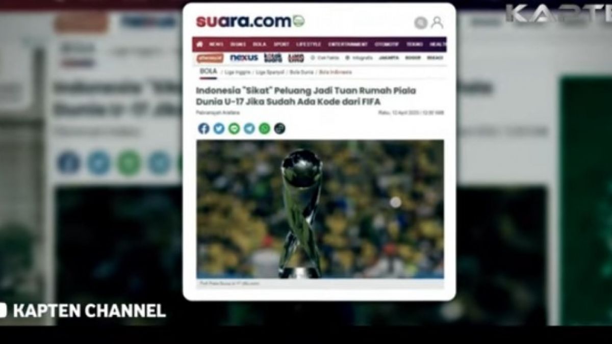 Artikel Suara.com yang dicuplik menjadi narasi kanal YouTube Kapten Channel berjudul
