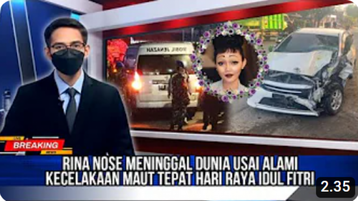 CEK FAKTA: Rina Nose meninggal dunia saat Lebaran? [[screenshot YouTube]]