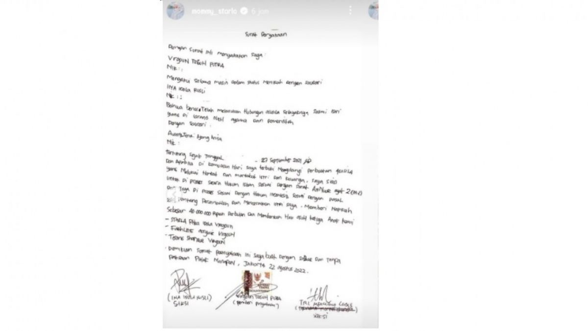 Pernyataan perselingkuhan Virgoun [(Instagram/@drama.haluu)]