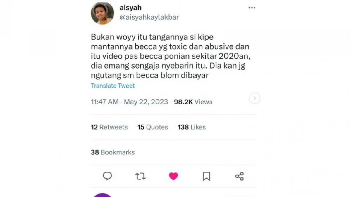 Postingan dugaan pria di video syur mirip Rebecca Klopper [(Instagram/@lambe__danu)]