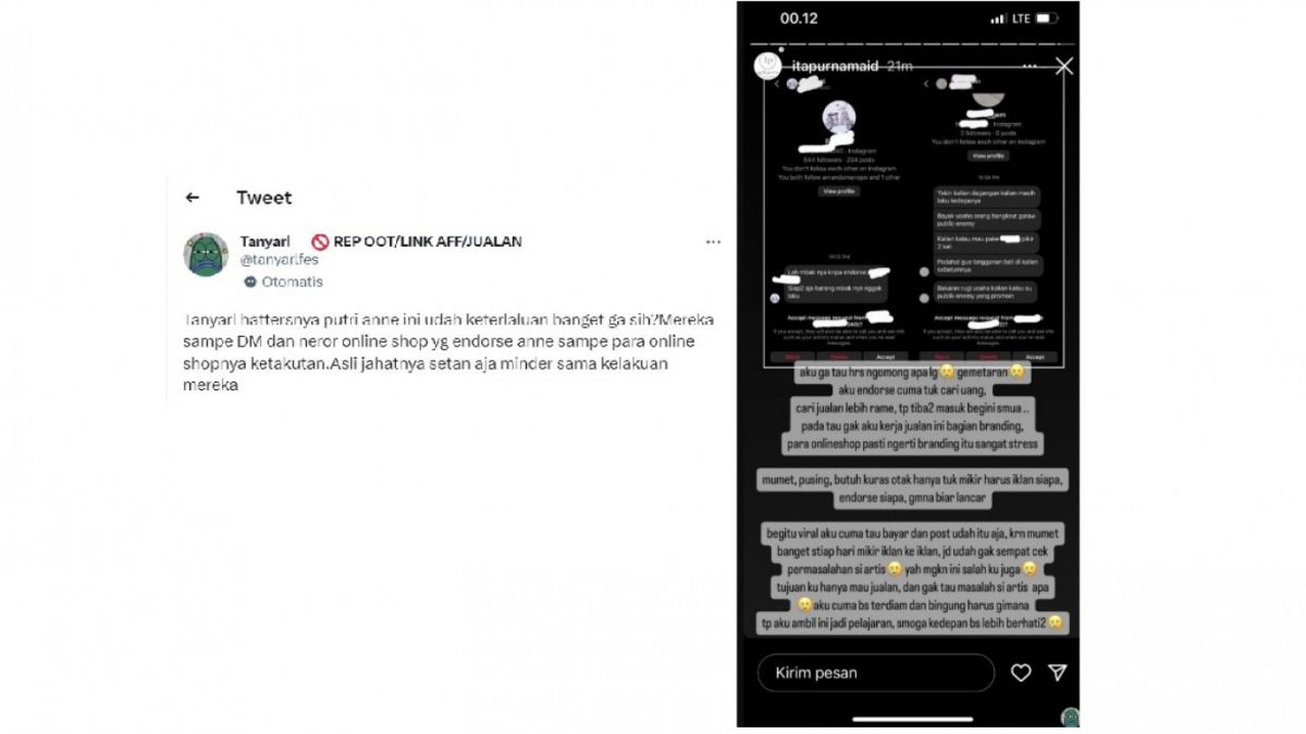 Online shop yang mendapat ujaran kebencian dari haters Putri Anne. [[Twitter/tanyarlfes]]
