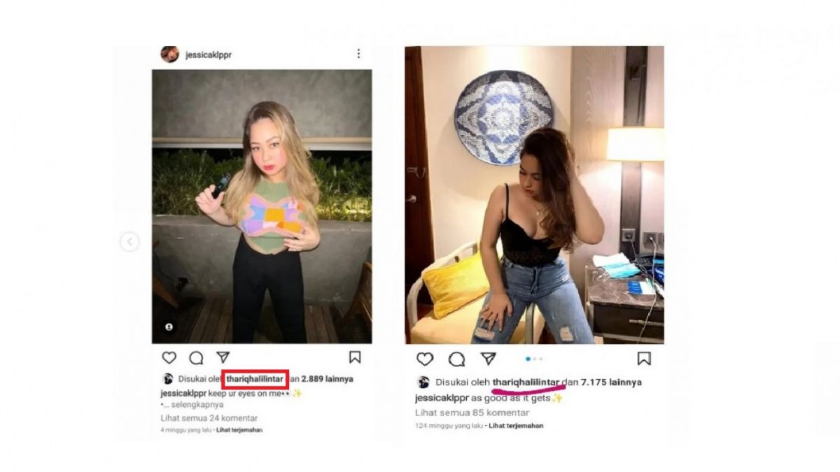 Thariq Halilintar menyukai postingan kakak Rebecca Klopper. [[Instagram/lambe__danu]]