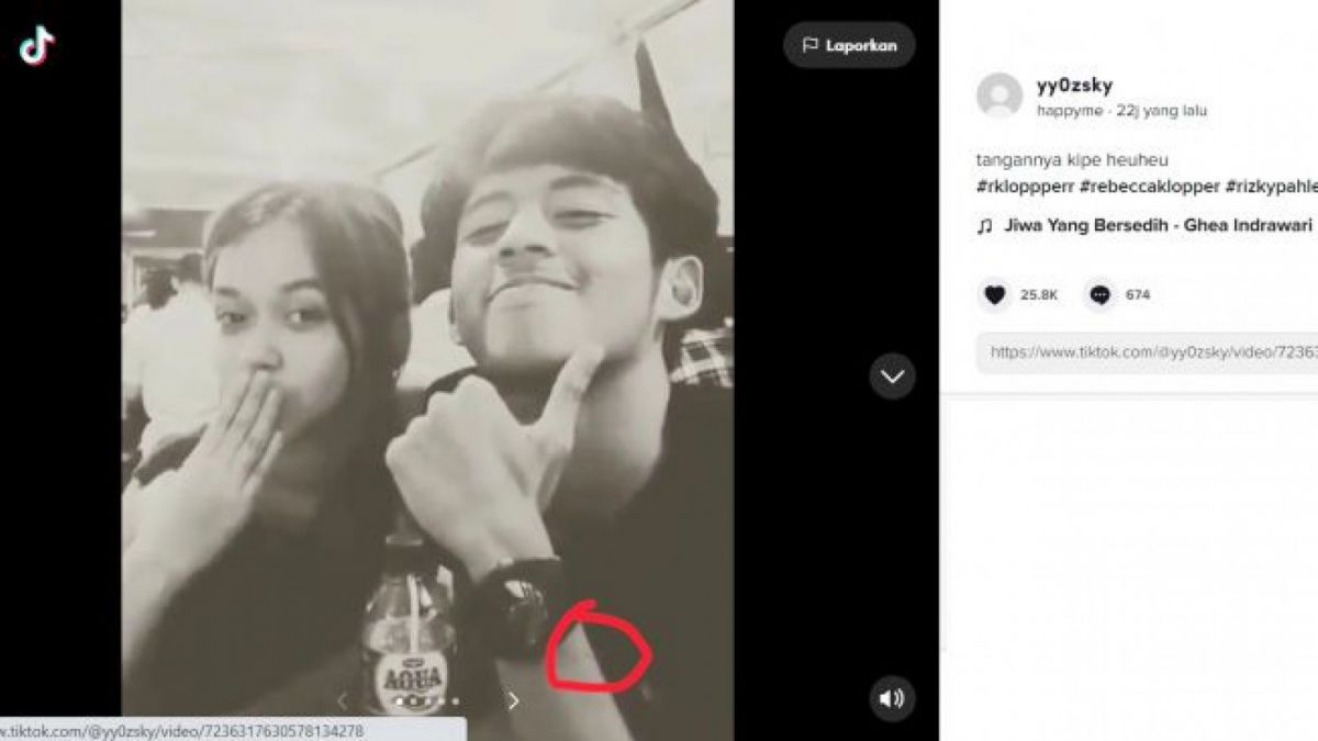 Rebecca Klopper dan Rizky Pahlevi. [(TikTok/@happyme)]