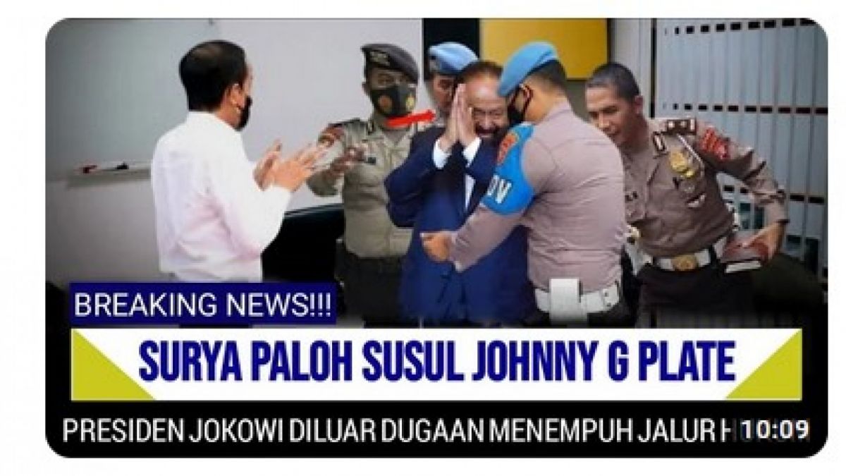 CEK FAKTA, konten tentang Presiden Joko Widodo mengambil jalur hukum untuk Surya Paloh, yang muncul di video non-kredibel lain [[screenshot YouTube].]