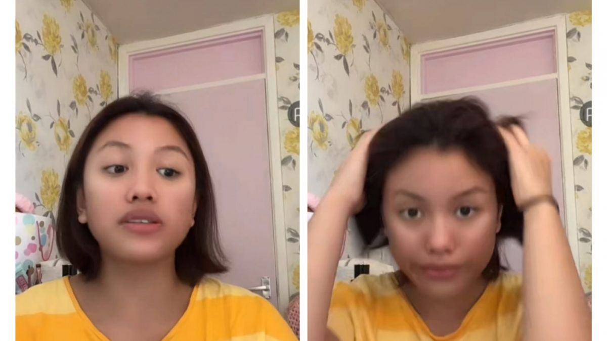 Laura Meizani atau Lolly saat live dari luar Kota London [[screenshot TikTok].]