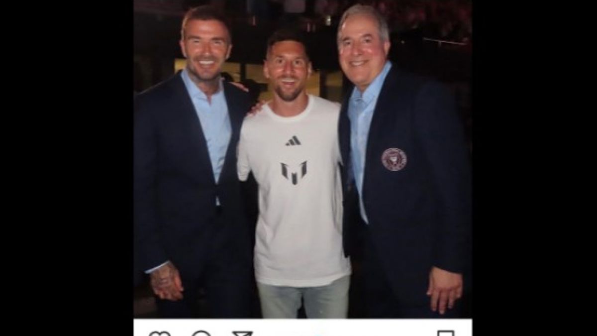Lionel Messi disambut hangat David Beckham serta keluarganya di Amerika Serikat [[Instagram].]