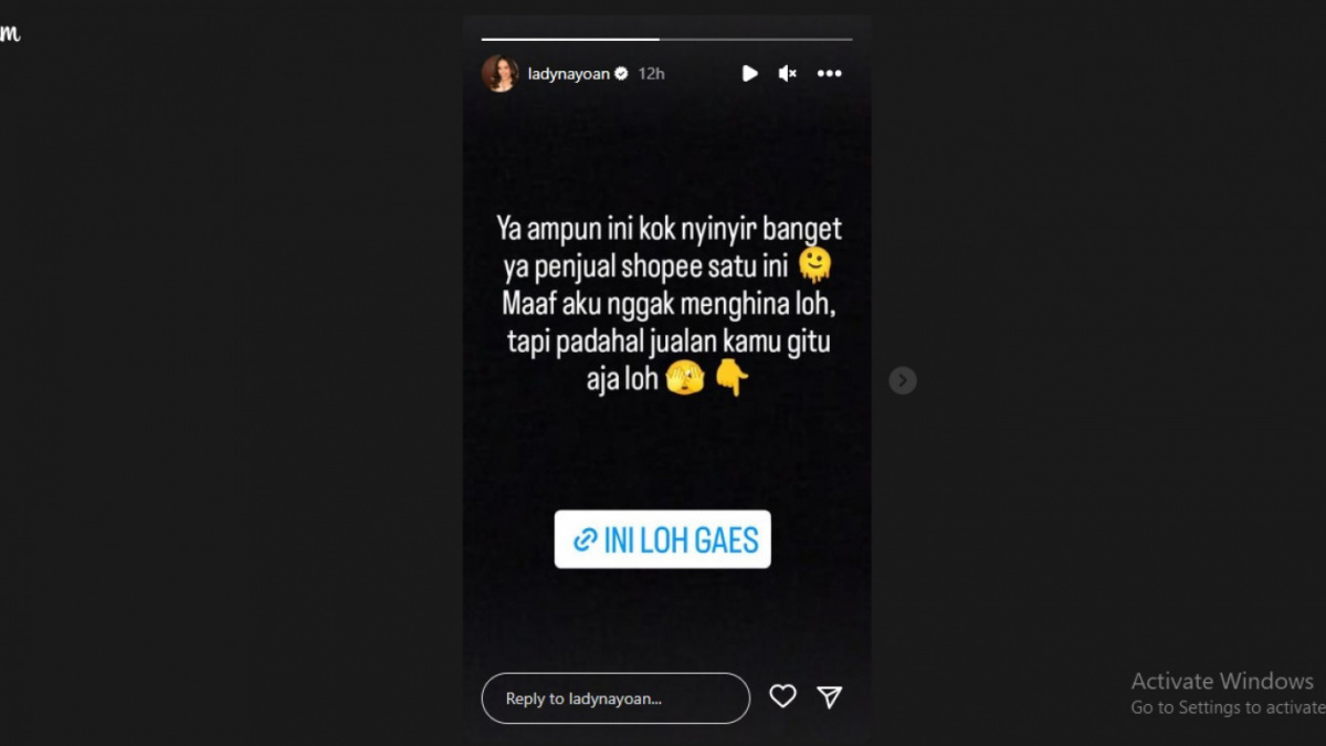 Postingan Lady Nayoan [(Instagram/@ladynayoan)]