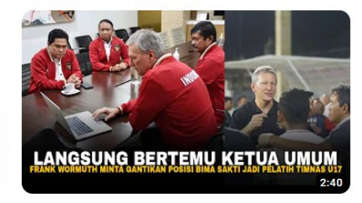 Dua foto yang dibingkai dalam satu frame ini sama sekali tidak bermakna Frank Wormuth ingin gantikan peran Bima Sakti [[screenshot YouTube].]