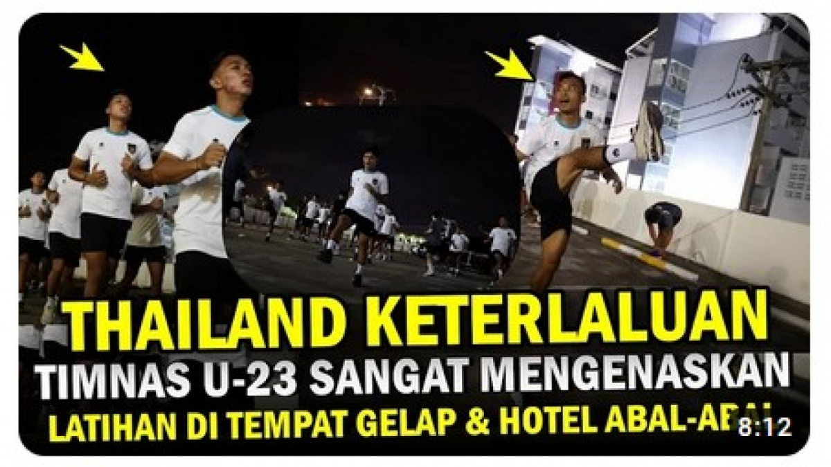 Foto dari PSSI (pssi.org) yang menjadi foto thumbnail video soal bola, jadi mirip aksi vandalisme karena ditulisi begini rupa demi menguras emosi penonton video [[screensot YouTube].]