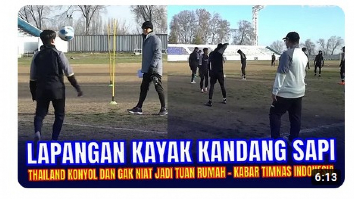 Video ini tidak bisa menunjukkan seperti apakah definisi kandang sapi, malahan menggunakan ilustrasi stadion 4 seasons country untuk situasi Thailand. Jelas salah (X) [[screenshot YouTube].]