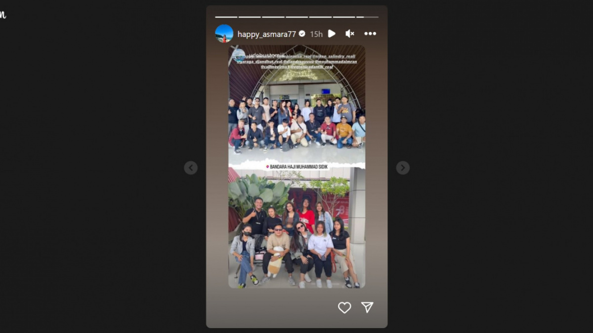 Unggahan Instagram Stories Happy Asmara. [[Tangkapan layar]]